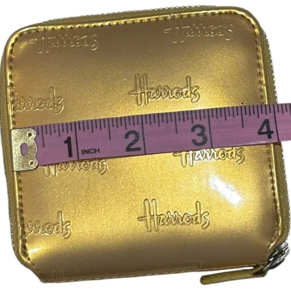 Harrods Gold Patent Zip Wallet